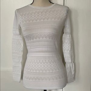 Banana Republic White Knitted Sweater Sz S